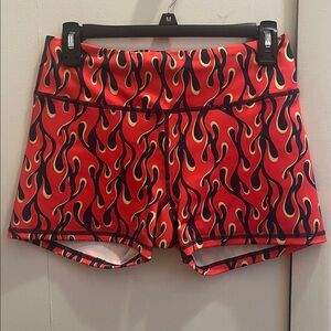 Flame Pattern Booty Shorts